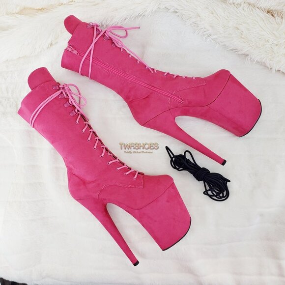 Flamingo 1050 Hot Pink 8" High Heel Calf Boots - Picture 6 of 12